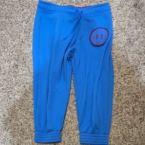 Under Armour  Royal Blue Jogger Sweatpants Capri Length with Logo Patch